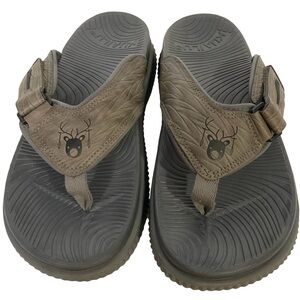 KuaiLu Men’s Brown Orthopedic Flip Flops Arch Support Recovery Sandals Size 11